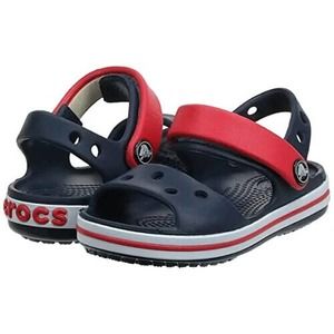 NEW! Crocs Kids' Girls Crocsband Sandals Navy / Red Size C9 Ankle Straps